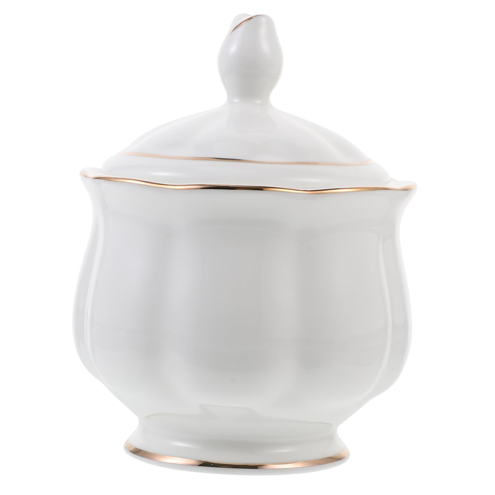 Hemobllo Ceramic Sugar Bowl with Lid Kitchen Seasoning Jar Condiment Pot for Sugar Candy Smooth Finish Easy to Clean Housewarming present