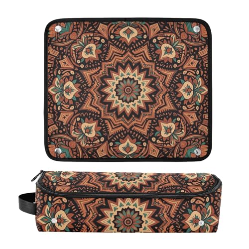 Bolsa organizadora de viaje 2 en 1 para planchas y rizadores con tapete resistente al calor y diseño Tribal Western Boho Aztec miniatura 3