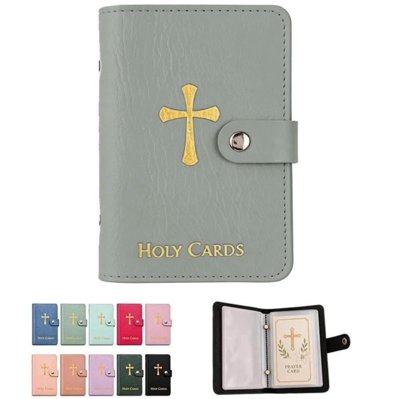 Multicolor Prayer Card Holder, Pocket Prayer Card Organizer with Snap Closure, Waterproof Large Capacity Storage Case for Holy Cards Collection