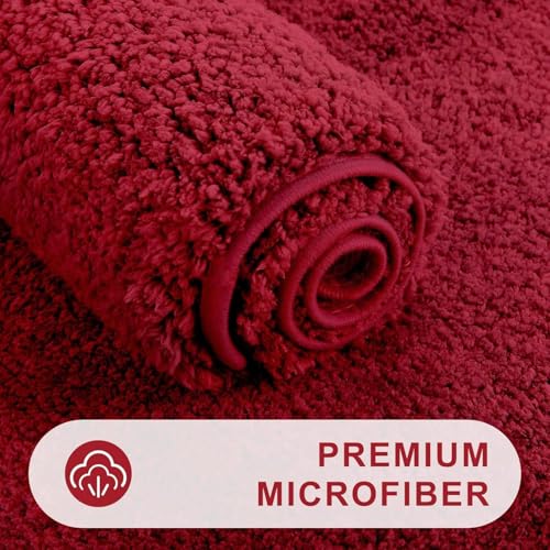 Image of HOWNICE Doormat for Bedroom,Bathroom,Kitchen,Living Room,Home Entrance,RoomMats,Foot Mats,Floor mat Main Door,Rug,Non Slip Mats,Door Mate,Fluffy,Door Mat,Door Matt (Bed Room Mat Red)