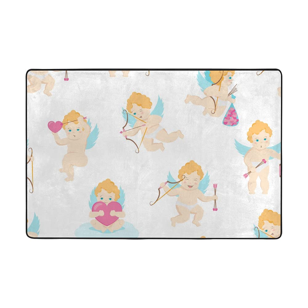 Tapis de sol Cupidon en velours corail blanc CHEHONG pour salon chaleureux de 160x122 cm