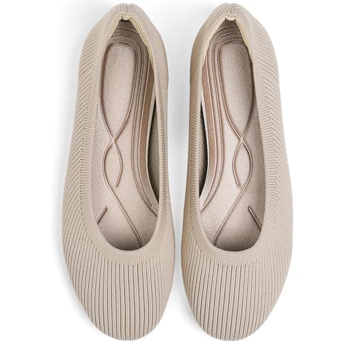 Women's Flats Shoes Round Toe Ballet Knit Comfortable Dressy Flat