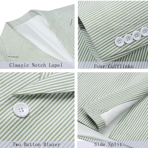 Men Seersucker Striped Blazer Sports Coat Jacket for Men Classic Summer Seer Sucker Suit Beach Wedding Tuxedo Blazers3