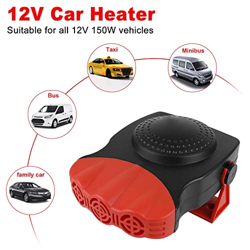 Car Heater, 2021 New Upgrade 12V Portable car Heater,2 in 1 Heating Fan/Cooling Fan, Fast Heating Quickly Defroster Demister for Auto, Air Conditioners, SUV, Taxis, Jeeps, Trucks(RED)