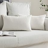 MIULEE Fundas Cojines para Cama Funda de Almohada de Pana Cojin Rectangular de Sofa Color Solido Decoracion para Habitacion Dormitorio Oficina Silla Salon Comedor 2 Pieza 30x50cm Blanco