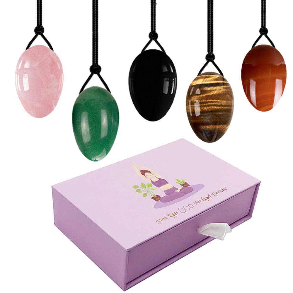 Juego de huevos Yoni de cuarzo rosa Bolas Bolas de Kegel Reparación de pared Suelo pélvico Ejercicio muscular Masajeador Huevos de jade Caja de regalos Huevos Yoni rosados