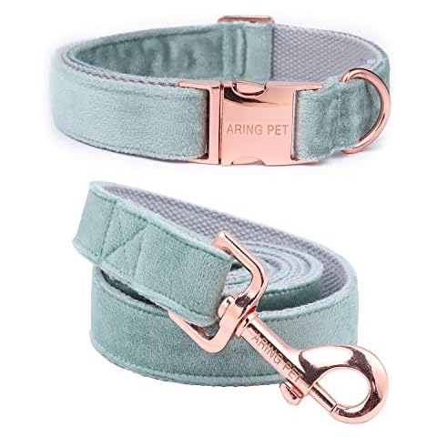 ARING PET Dog Collar and Leash Set, Velvet Dog Collar, Dog Collar and Leash, Dog Collar for Small Dogs, Adjuastable Collars for small medium large dogs Cover