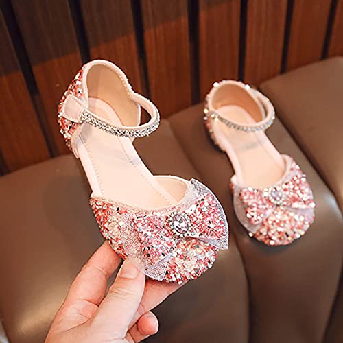 Girls Sandals Rhinestones Sequins Closed Toe Crystal Shoes Princess Shoes Bow Wedding Dress Girls Water Shoes3