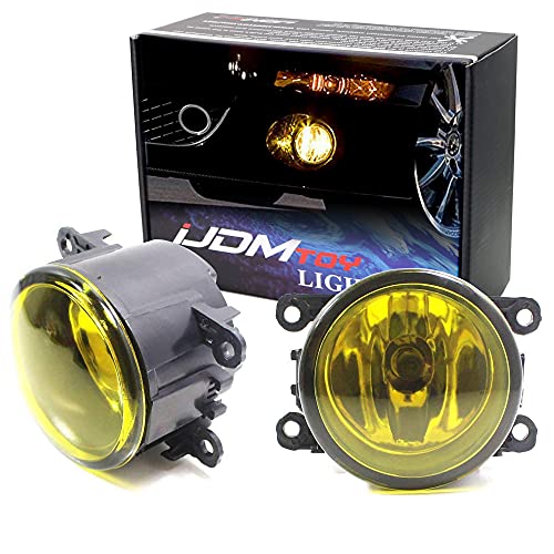 iJDMTOY Pair Selective Yellow Lens Fog Light Lamp Assemblies w/ 55W H11 Halogen Bulbs Compatible With Acura Honda Ford Nissan Subaru Suzuki etc