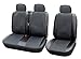 WOLTU AS7323 Cubiertas de Asiento de Coche universales para Furgonetas, 1 + 2 Fundas de Asiento Fundas de Asiento de Cuero sintético Negro-Gris
