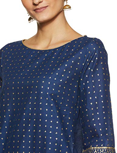Image of BIBA Womens Mandarin Collar Printed Kurta
