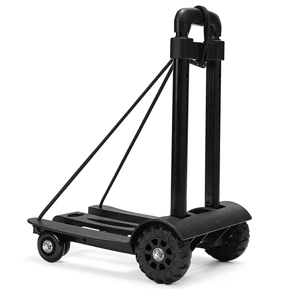 Carretilla de mano plegable de 4 ruedas y plataforma resistente de 165 lbs para almacén