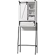 GAOMON The Toilet Storage Cabinet, Bathroom Organizer with Sliding Doors, Adjustable Shelf for Bathroom,Restroom,Laundry, Brown