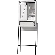 GAOMON The Toilet Storage Cabinet, Bathroom Organizer with Sliding Doors, Adjustable Shelf for Bathroom,Restroom,Laundry, Brown
