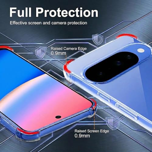 Image of Fashionury 3D Raised Transparent Crystal Clear Back Cover for Google Pixel 10 | Shockproof Design | Anti-Slip Grip | Camera Protection | 360 Degree Protection Mobile Case