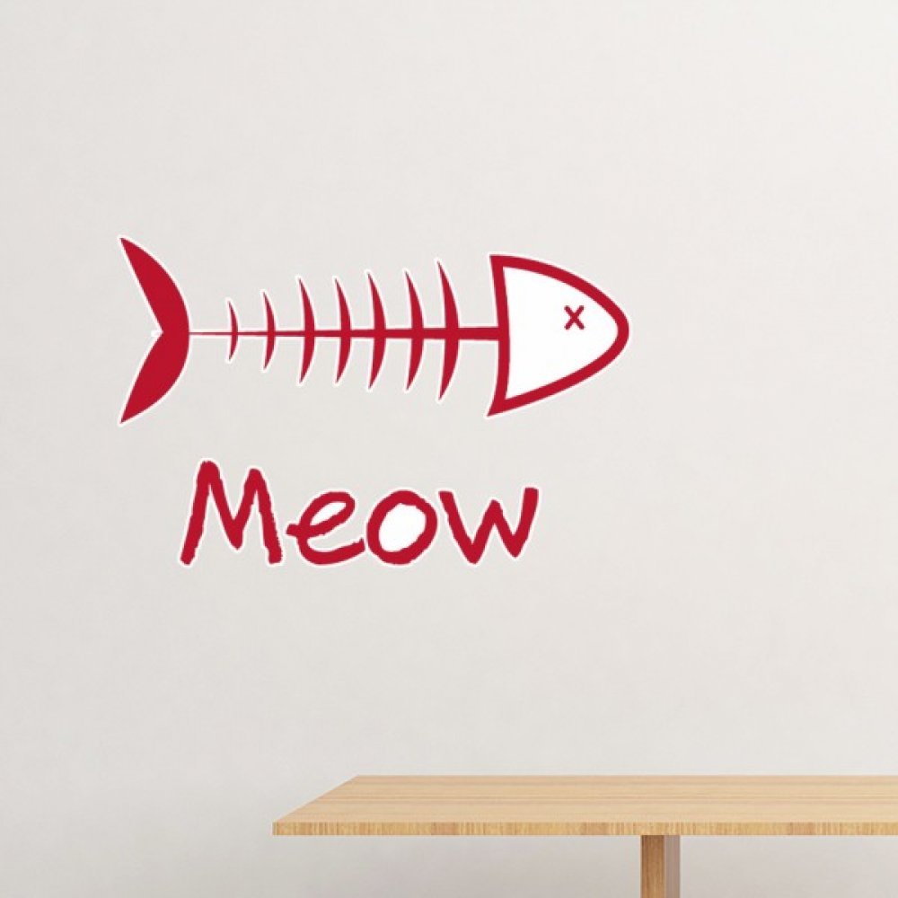 Sticker Mural Poisson Meow pour Décorer le Salon ou la Chambre