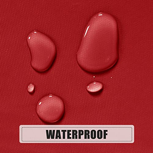 Image of sancua 100% Waterproof Round PVC Tablecloth - 60 Inch - Oil Proof Spill Proof Vinyl Table Cloth, Wipe Clean Table Cover for Dining Tables, Buffet Parties and Camping, Red