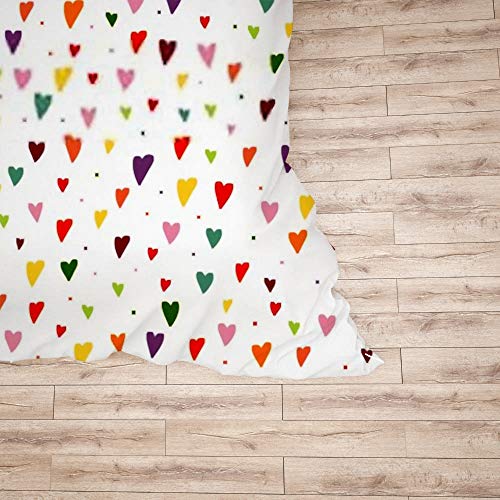 Parure de lit imprimé cœurs colorés housse de couette polyester résistant
