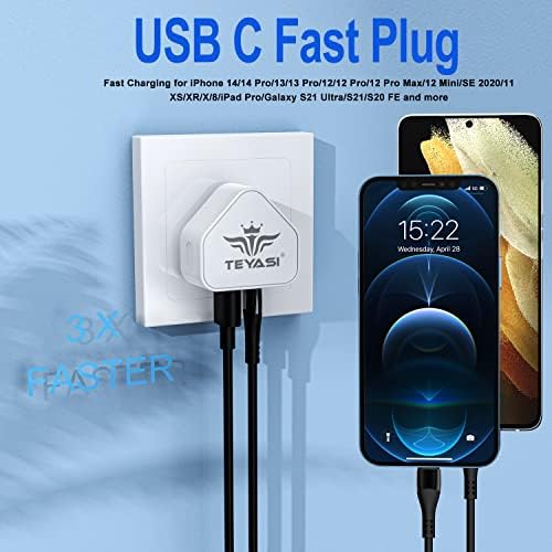 Samsung Charger Plug,2 Pack Samsung USB Type C Plug Fast Charge Super Fast Charging Plug for Samsung Galaxy S23/S22/S21/S20/S20fe/A54/A14/A13/A34/A33/A52/A53/A04S/A23/A24/M13/M14/M33/M53/M54/S10/S9