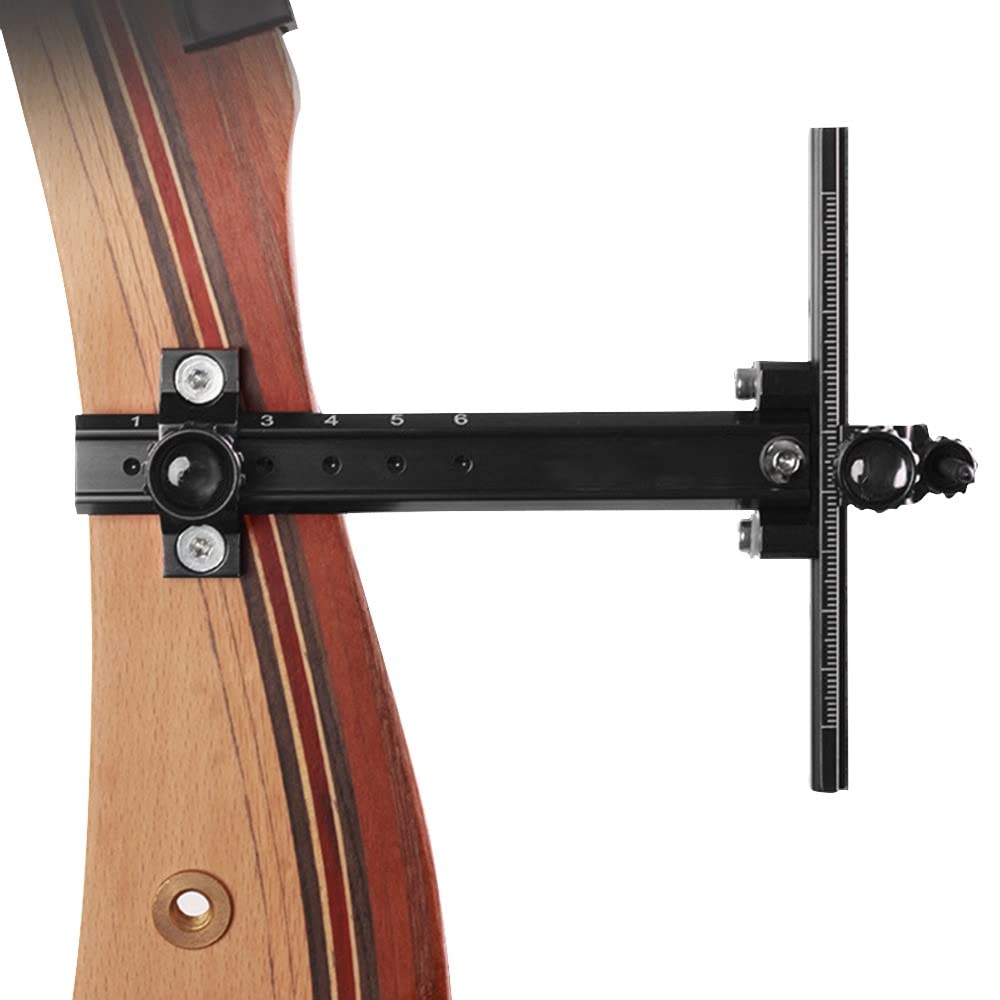 Visiera ad arco ricurvo 6 pollici a forma di T Bow Sight lega di alluminio regolazione rapida