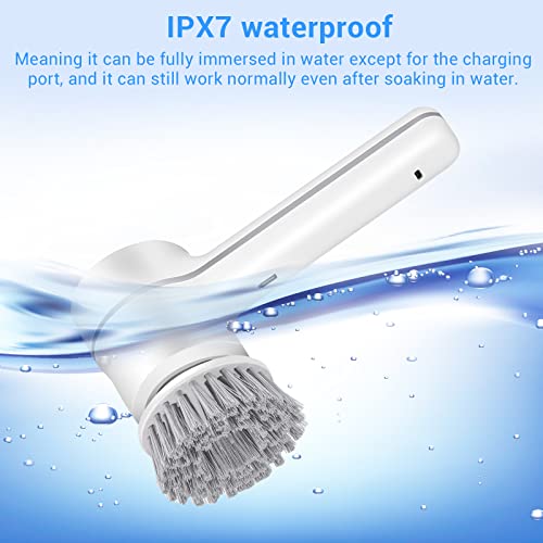 Jieerxi Electric Spin Scrubber - Electric Cleaning Brush,Electric Shower Scrubber,For Cleaning Tub, Floor, Wall, Tile, Window, Sink, Kitchen Cleaning With 5 Replaceable Cleaning Brush #TOP3