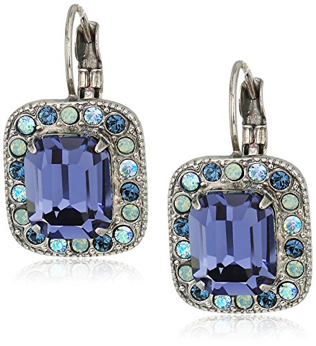 Sorrelli Opulent Octagon Drop Earrings, Antique Silver-Tone Finish, Moonlit Shores #TOP29