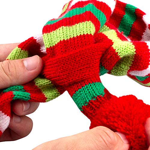 Bufanda de Navidad para perro rayas rojo-blanco-verde miniatura 4