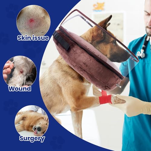 Image of BARKLESS Dog Cone, Inflatable Dog Cone After Surgery for Large Breeds, Soft Surgery Collar with Enhanced Anti-Licking Guard Shield for Pets, Patented Protective Donut Collar