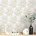 Safiyya 118"x17.3" Peel and Stick Wallpaper Boho Contact Paper Peel and Stick Wall Paper Modern Self Adhesive Removable Wallpaper Beige Geometric Wallpaper for Bedroom Covering Vinyl Rolls