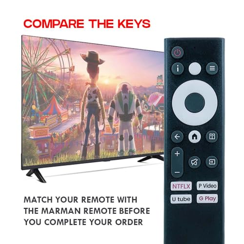 Image of marman Compatible with Intex Google TV Remote Control Suitable for Smart LED 4K Ultra HD Full HD QLED Television Without Voice Command - Match Keys Exactly with Existing Remote Controller