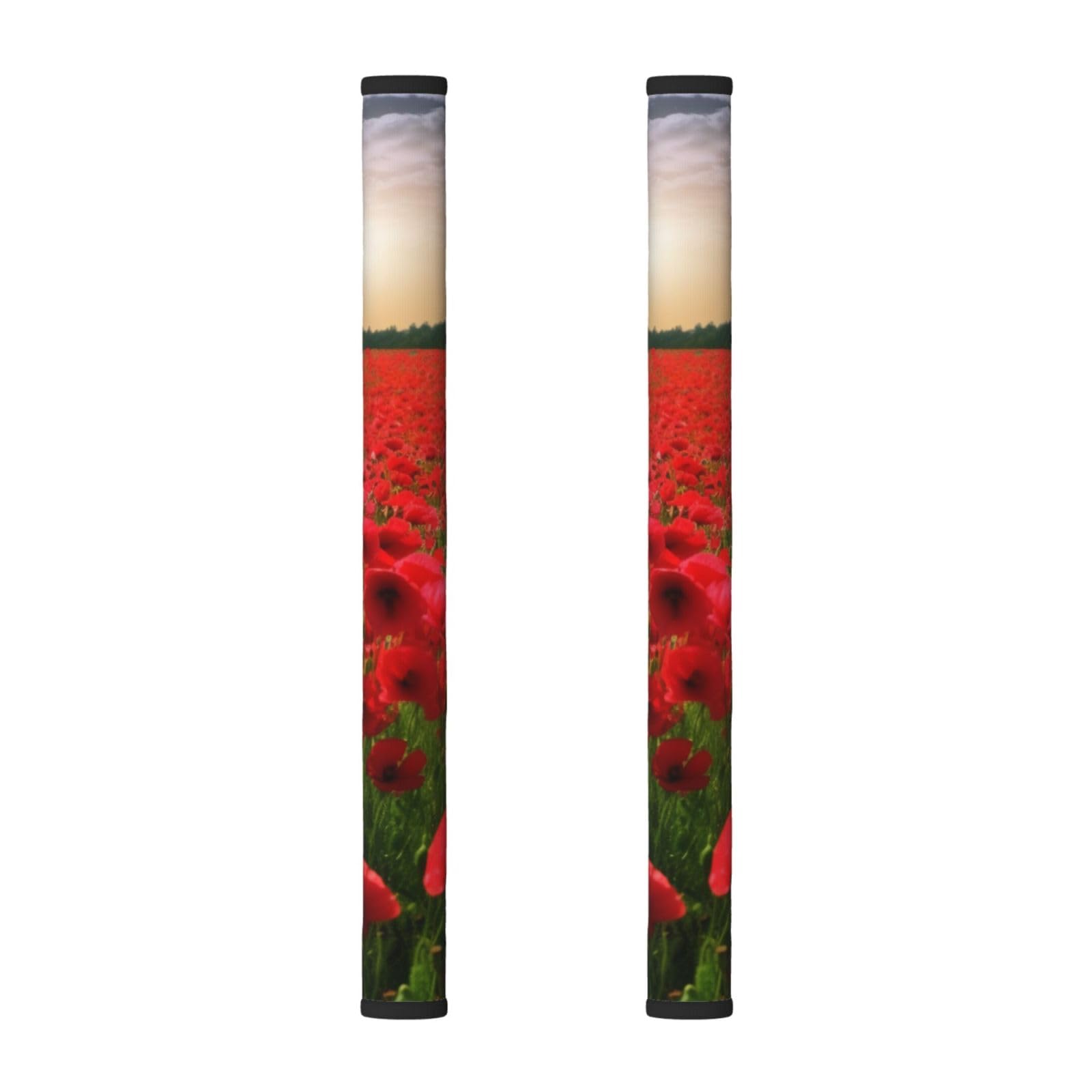 VGFJHNDF Refrigerator Door Handle Covers 2-Pack, Red Flowers Field Printed Protect and Decorate for Fridge Ovens Dishwashers