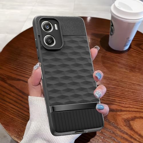 Image of Pikkme Back Cover for Motorola Moto G06 Power Camera Protection 3D Hexa Cube Design Silicone Protective Bumper Case (Black)