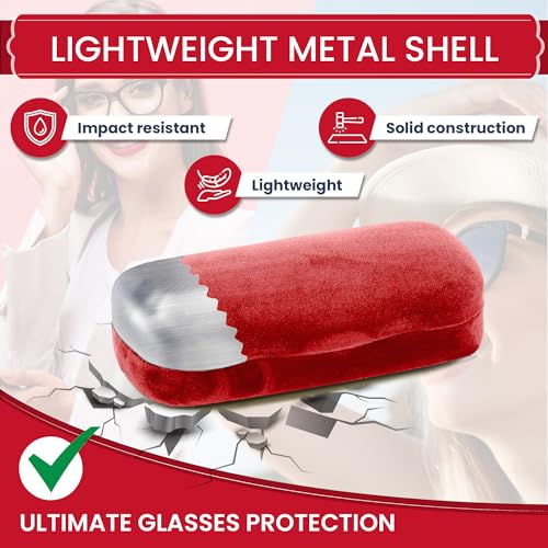 Image of Hard Shell Glasses Case w /Cloth,Velvet Reading Glass, Eyeglass Case, Lightweight, Crush-Resistant, Men & Women