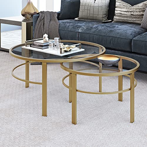 Henn&Hart CT0052 Round Nested Coffee Table In Brass thumb #6