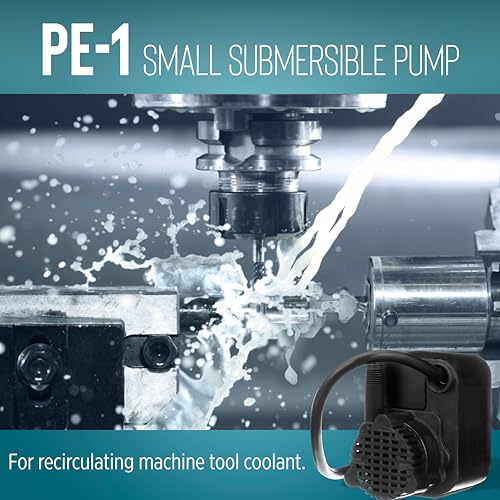 Image of Little Giant PE-1 115 Volt, 1 /125 HP, 170 GPH Epoxy Encapsulated Small Submersible Direct Drive Pump for Water Fountains, Machine Tool Coolants, and Water Transfer with 6 Ft. Cord, Black, 518200
