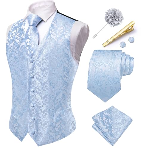 Gilet en soie pour mariage élégant ensemble complet avec cravate homme chic