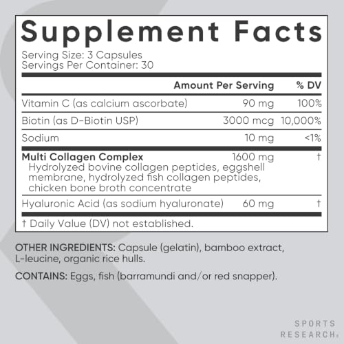 Sports Research Collagen Peptides Capsules