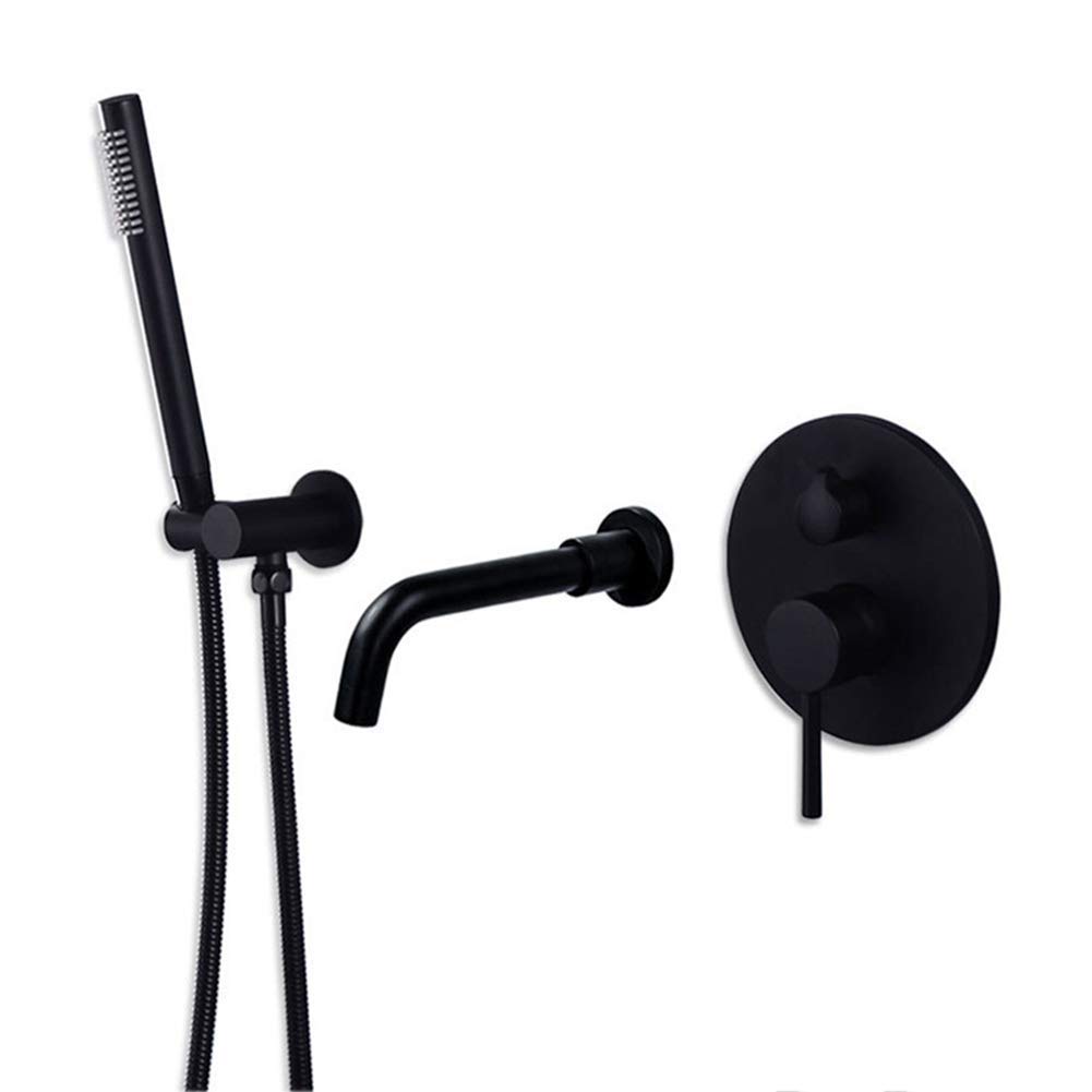 Ensemble de douche noir mat haut de gamme pour robinetterie de baignoire murale