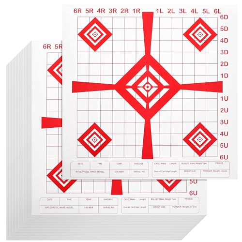 gisgfim 200 Sheets Paper Shooting Targets 12x12 in Targets for Shooting Range Paper Precision Sight in Target Shooting Target Stand for Outdoors Paper Target Highly Visible Targets for Practice