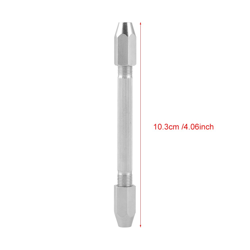Morsa a Pin Doppio + Set di Punte da Trapano Micro Pin Vise Bit Doppia Estremità 0.5~3.2mm per Orologiaio