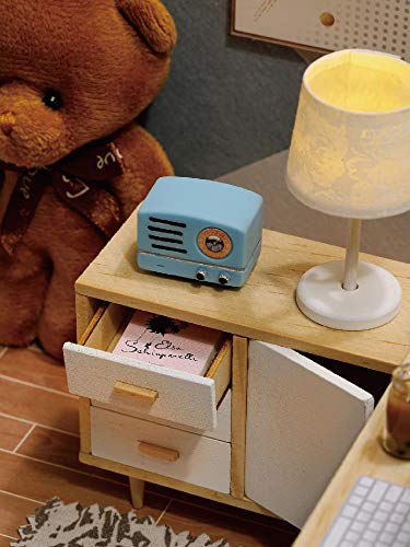 Image of Flever Dollhouse Miniature DIY House Kit Creative Room with Furniture for Romantic Artwork Gift (Sunny Study)