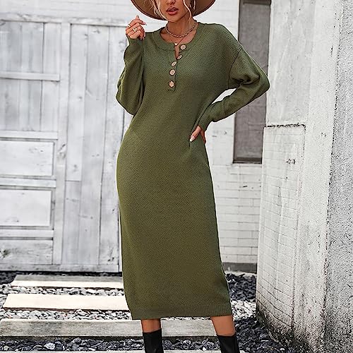 Robe pull tricotée extensible pour silhouette parfaite robe verte taille M