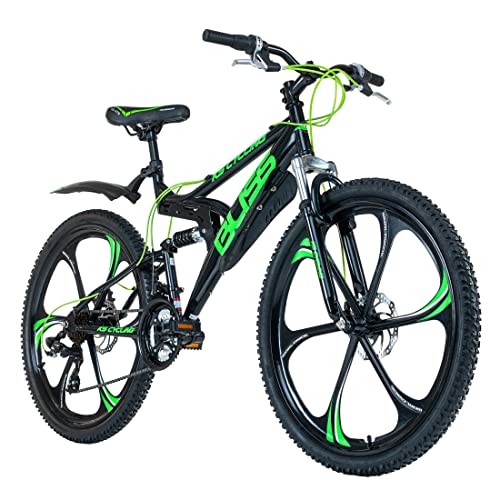 Ks Cycling Bicicleta De Montaña Fully Bliss Negro Y Verde Rh 47, Juventud Unisex, 26 Zoll, 47 Cm Ks Cycling Bicicleta De Montaña Fully Bliss Negro Y Verde Rh 47, Juventud Unisex, 26 Zoll, 47 Cm