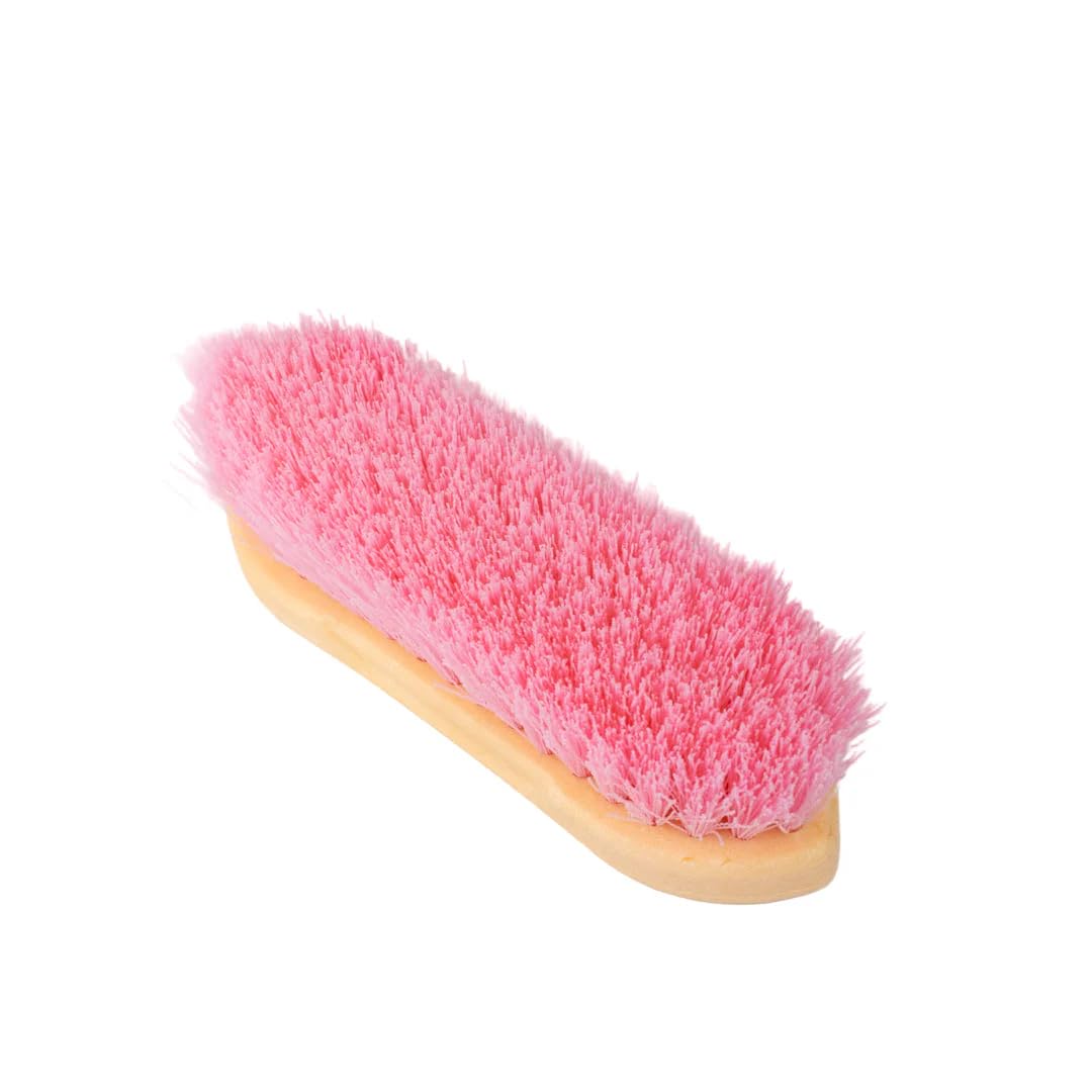GS Equestrian & Country Plastic Dandy Brush – Durable Grooming Brush for Horses, Firm Bristles for Mud & Dust Removal (Pink)
