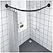 EEUK Asta per Tenda da Doccia a Forma di l, Bastone Tenda Doccia angolare Regolabile Senza Fori Acciaio Inox Bastone Tenda Doccia Curvo A Pressione per Bagno,Spogliatoio(Size:70-95×90-130cm)