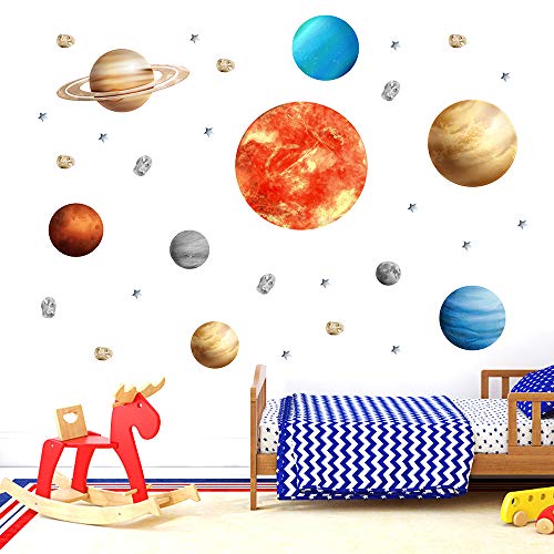 Galaxy Planet Wall Decal Outer Space Galaxy Wall Sticker Removable Vinyl Mural Star Wall Art Decoration For Living Room/Baby Room/Kids' Bedroom/Nursery #TOP7