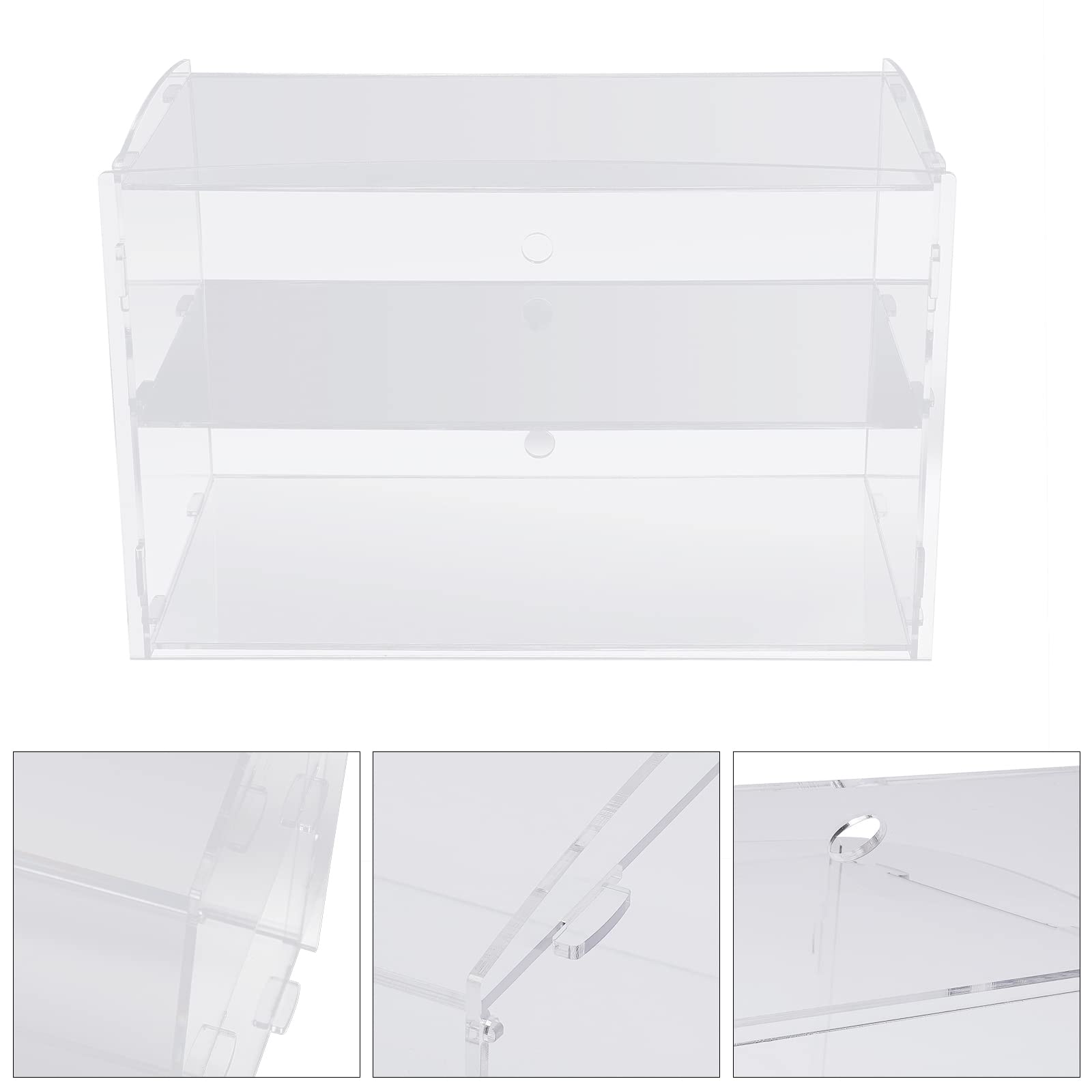 Présentoir en acrylique à 2 étagères, 45,7 cm Commercial Alimentaire Vitrine Plastique Étagère Boulangerie Présentoir Case Vente au détail, pâtisseries, muffins, cookies, beignets