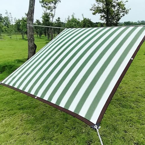 Garden Shade Cloth Green and White Stripes Sun Shade Net 90% Shading Cover for Plant Covers, Swimming Pools, Patios, and Yards 6.6X6.6FT 9.9X19.7FT 16.4X23FT 19.7X49.2FT (Size : 13x23ft)