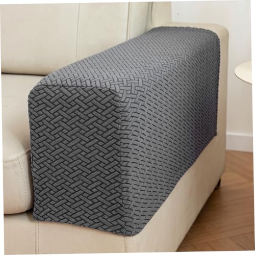 Fundas para brazos de sofá grises protectores elásticos de jacquard para silla de salón 6