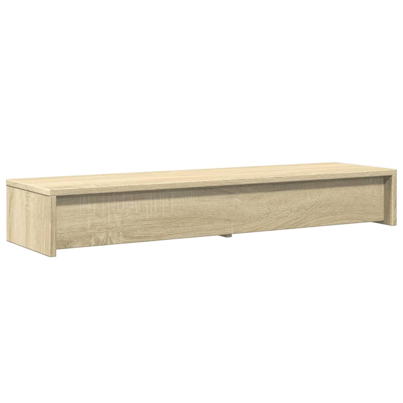 Homgoday Doppelmonitorständer mit Schubladen, Sonoma-Eiche, 100x27x15 cm, Holzwerkstoff, für Büro-Organisation